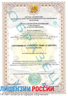 Образец сертификата соответствия аудитора №ST.RU.EXP.00014299-1 Вилючинск Сертификат ISO 14001